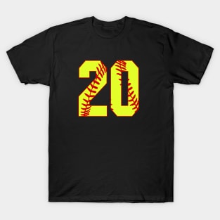 Fastpitch Softball Number 20 #20 Softball Shirt Jersey Uniform Favorite Player Biggest Fan T-Shirt